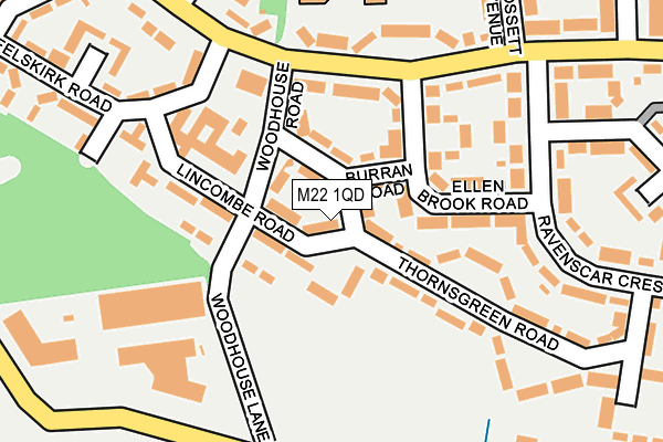 M22 1QD map - OS OpenMap – Local (Ordnance Survey)