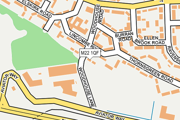 M22 1QF map - OS OpenMap – Local (Ordnance Survey)