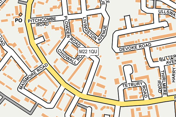 M22 1QU map - OS OpenMap – Local (Ordnance Survey)
