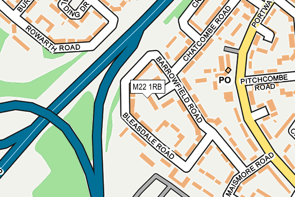 M22 1RB map - OS OpenMap – Local (Ordnance Survey)