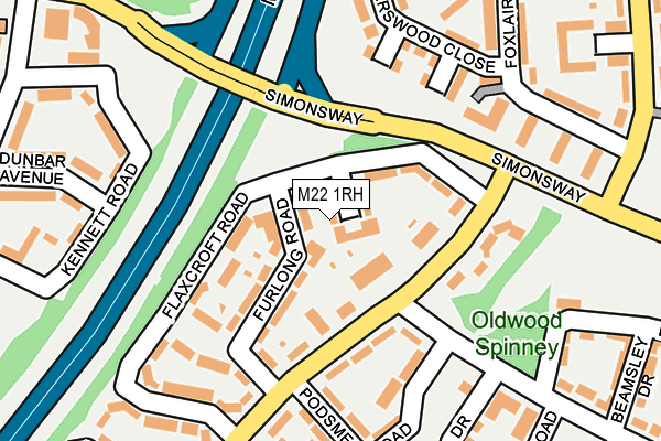 M22 1RH map - OS OpenMap – Local (Ordnance Survey)