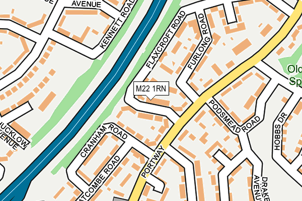 M22 1RN map - OS OpenMap – Local (Ordnance Survey)