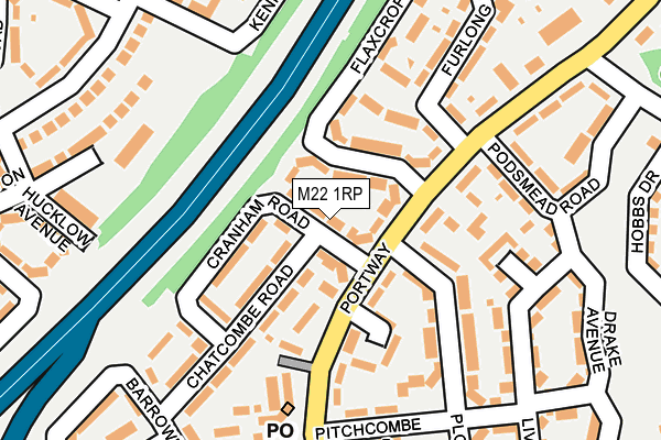 M22 1RP map - OS OpenMap – Local (Ordnance Survey)