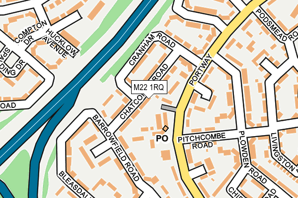 M22 1RQ map - OS OpenMap – Local (Ordnance Survey)