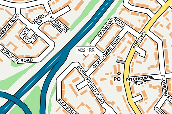 M22 1RR map - OS OpenMap – Local (Ordnance Survey)