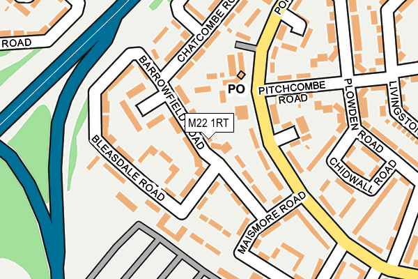 M22 1RT map - OS OpenMap – Local (Ordnance Survey)