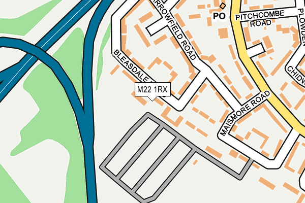 M22 1RX map - OS OpenMap – Local (Ordnance Survey)