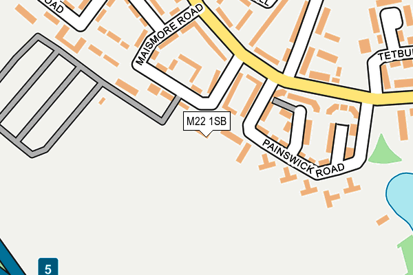 M22 1SB map - OS OpenMap – Local (Ordnance Survey)