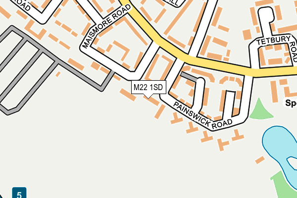 M22 1SD map - OS OpenMap – Local (Ordnance Survey)
