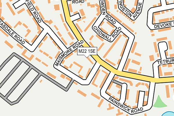 M22 1SE map - OS OpenMap – Local (Ordnance Survey)