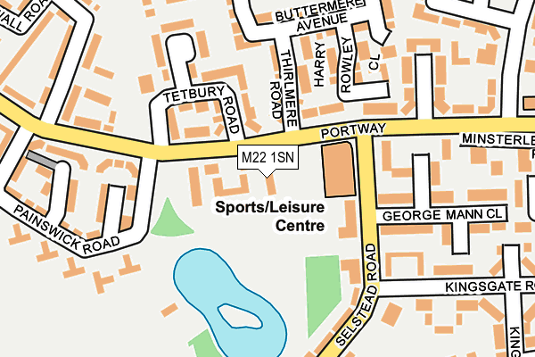 M22 1SN map - OS OpenMap – Local (Ordnance Survey)