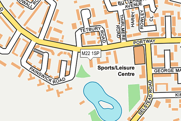 M22 1SP map - OS OpenMap – Local (Ordnance Survey)