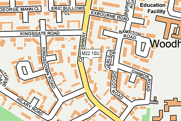 M22 1SU map - OS OpenMap – Local (Ordnance Survey)