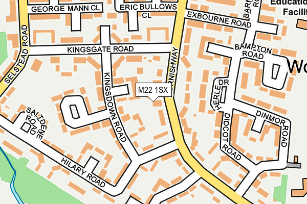 M22 1SX map - OS OpenMap – Local (Ordnance Survey)