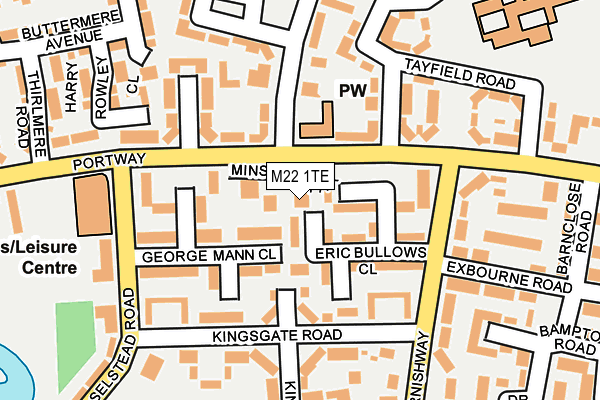 M22 1TE map - OS OpenMap – Local (Ordnance Survey)