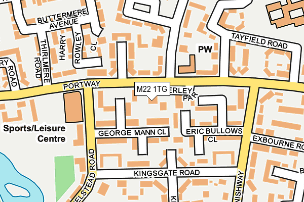 M22 1TG map - OS OpenMap – Local (Ordnance Survey)