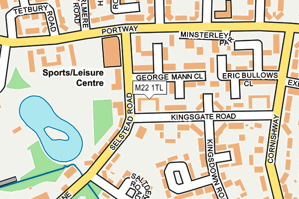 M22 1TL map - OS OpenMap – Local (Ordnance Survey)