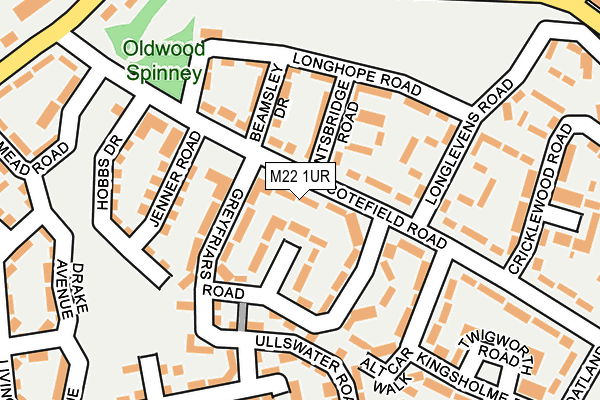 M22 1UR map - OS OpenMap – Local (Ordnance Survey)