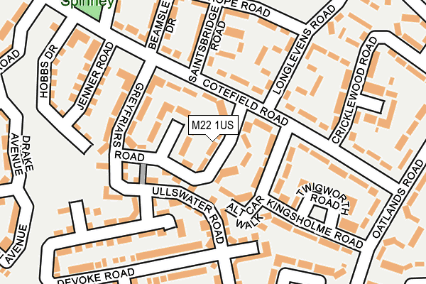 M22 1US map - OS OpenMap – Local (Ordnance Survey)