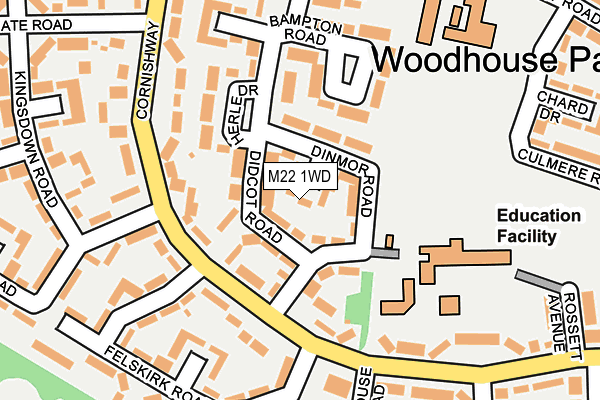 M22 1WD map - OS OpenMap – Local (Ordnance Survey)