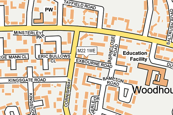 M22 1WE map - OS OpenMap – Local (Ordnance Survey)