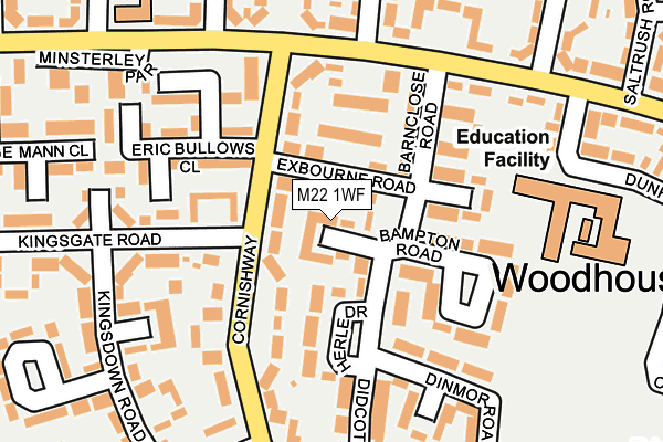 M22 1WF map - OS OpenMap – Local (Ordnance Survey)