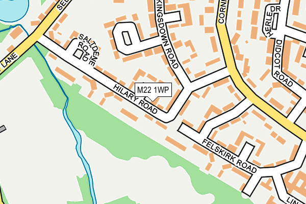 M22 1WP map - OS OpenMap – Local (Ordnance Survey)