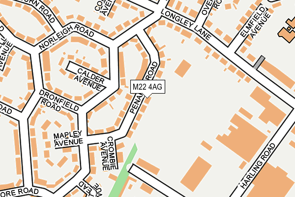 M22 4AG map - OS OpenMap – Local (Ordnance Survey)