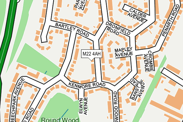 M22 4AH map - OS OpenMap – Local (Ordnance Survey)