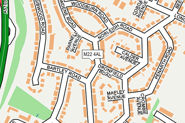 M22 4AL map - OS OpenMap – Local (Ordnance Survey)
