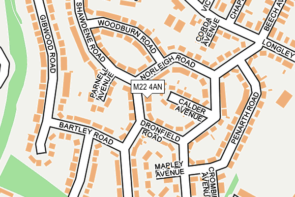 M22 4AN map - OS OpenMap – Local (Ordnance Survey)