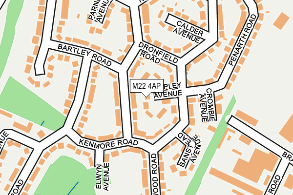 M22 4AP map - OS OpenMap – Local (Ordnance Survey)