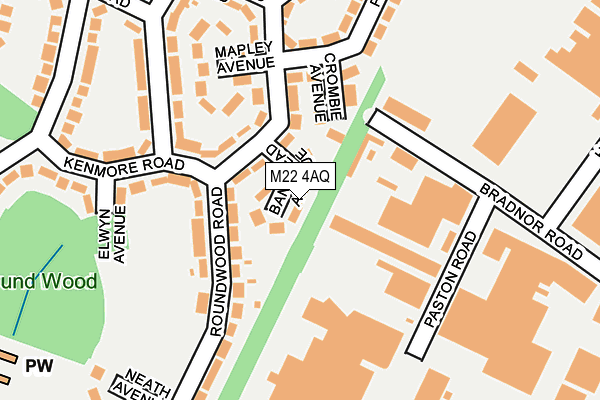 M22 4AQ map - OS OpenMap – Local (Ordnance Survey)