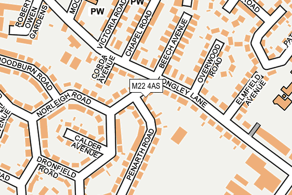 M22 4AS map - OS OpenMap – Local (Ordnance Survey)