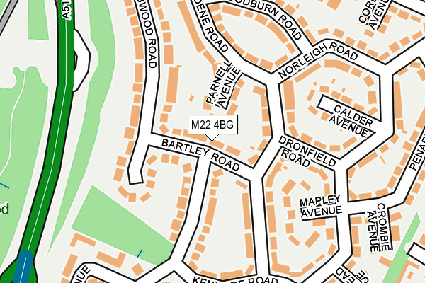 M22 4BG map - OS OpenMap – Local (Ordnance Survey)