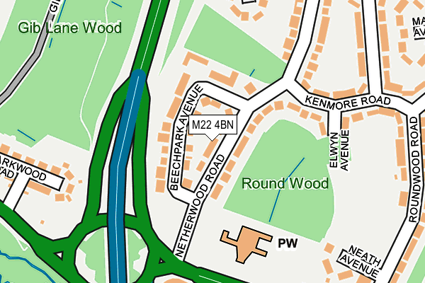 M22 4BN map - OS OpenMap – Local (Ordnance Survey)