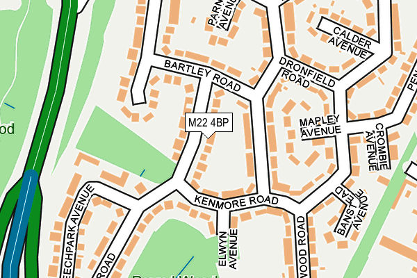 M22 4BP map - OS OpenMap – Local (Ordnance Survey)