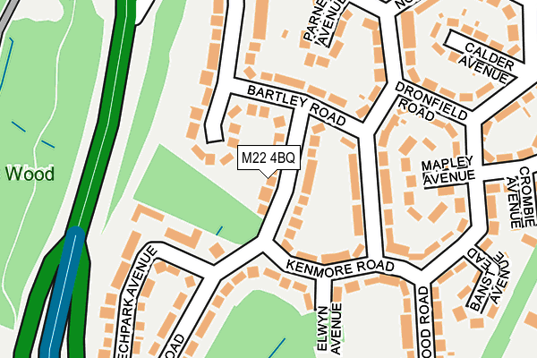 M22 4BQ map - OS OpenMap – Local (Ordnance Survey)