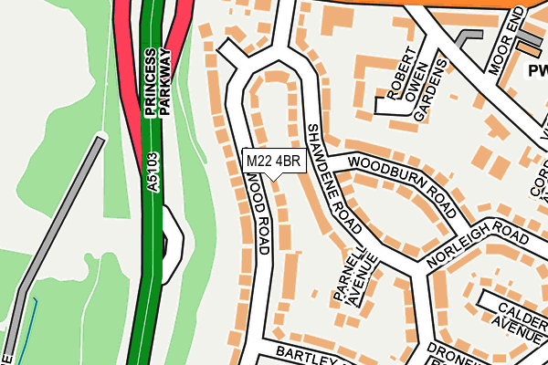 M22 4BR map - OS OpenMap – Local (Ordnance Survey)