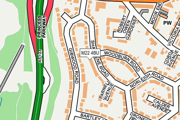 M22 4BU map - OS OpenMap – Local (Ordnance Survey)