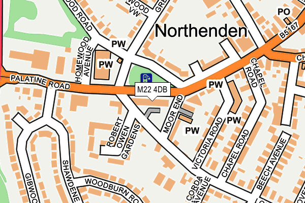 M22 4DB map - OS OpenMap – Local (Ordnance Survey)