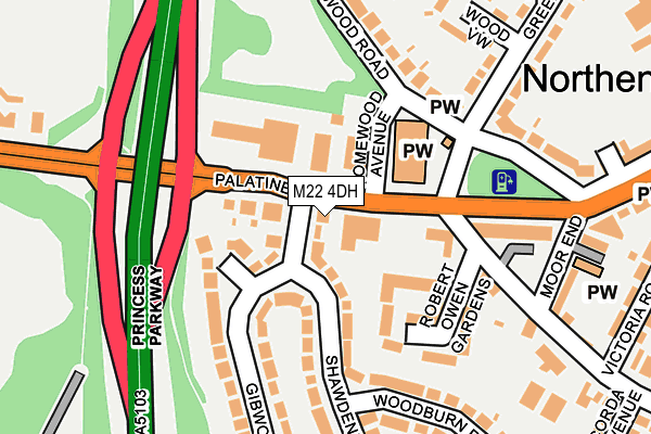 M22 4DH map - OS OpenMap – Local (Ordnance Survey)