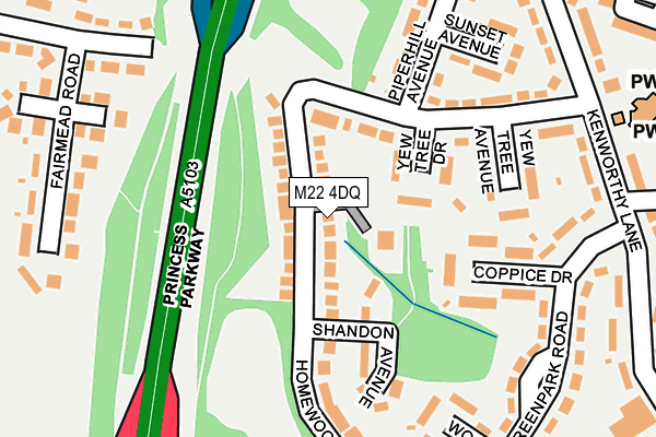 M22 4DQ map - OS OpenMap – Local (Ordnance Survey)