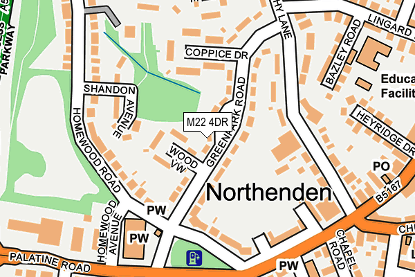 M22 4DR map - OS OpenMap – Local (Ordnance Survey)