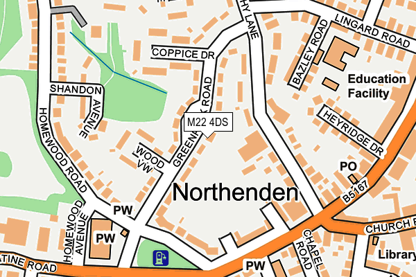 M22 4DS map - OS OpenMap – Local (Ordnance Survey)