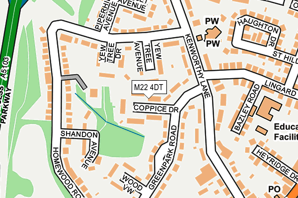 M22 4DT map - OS OpenMap – Local (Ordnance Survey)