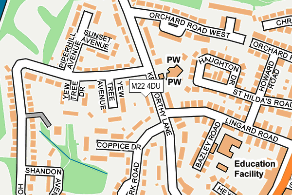 M22 4DU map - OS OpenMap – Local (Ordnance Survey)