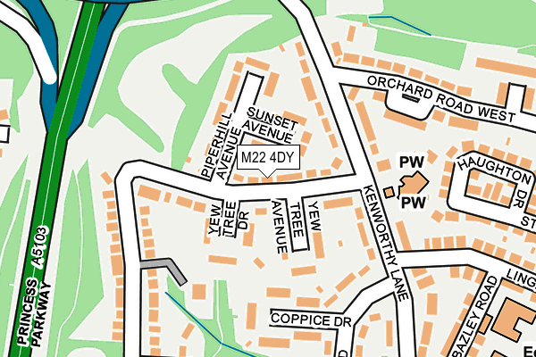 M22 4DY map - OS OpenMap – Local (Ordnance Survey)