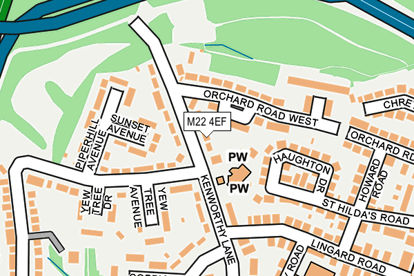 M22 4EF map - OS OpenMap – Local (Ordnance Survey)