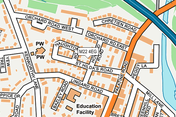 M22 4EG map - OS OpenMap – Local (Ordnance Survey)